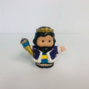 fisher price little people lil kingdom black hair castle prince king ‘02 replace